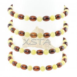 Baltic amber round tube beads bracelet